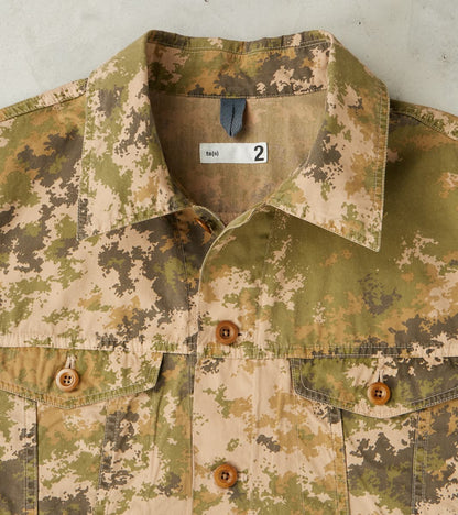 Trucker Jacket - Camo Garment Dye Cotton Cloth - Beige
