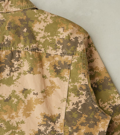 Trucker Jacket - Camo Garment Dye Cotton Cloth - Beige