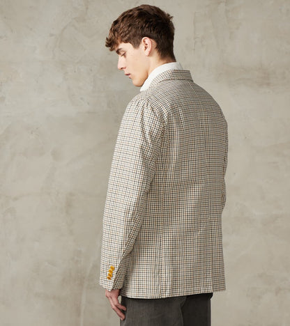 Single Breasted 2-Button Jacket - Smoky Plaid Cotton Twill Cloth - Tattersall