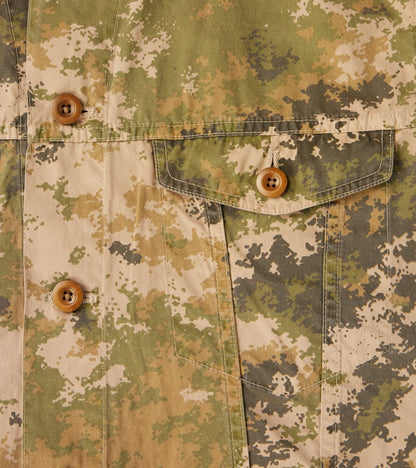 Trucker Jacket - Camo Garment Dye Cotton Cloth - Beige