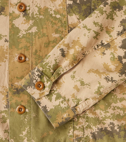 Trucker Jacket - Camo Garment Dye Cotton Cloth - Beige