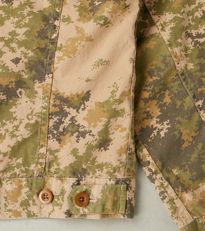 Trucker Jacket - Camo Garment Dye Cotton Cloth - Beige
