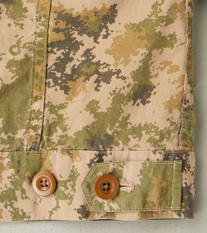 Trucker Jacket - Camo Garment Dye Cotton Cloth - Beige