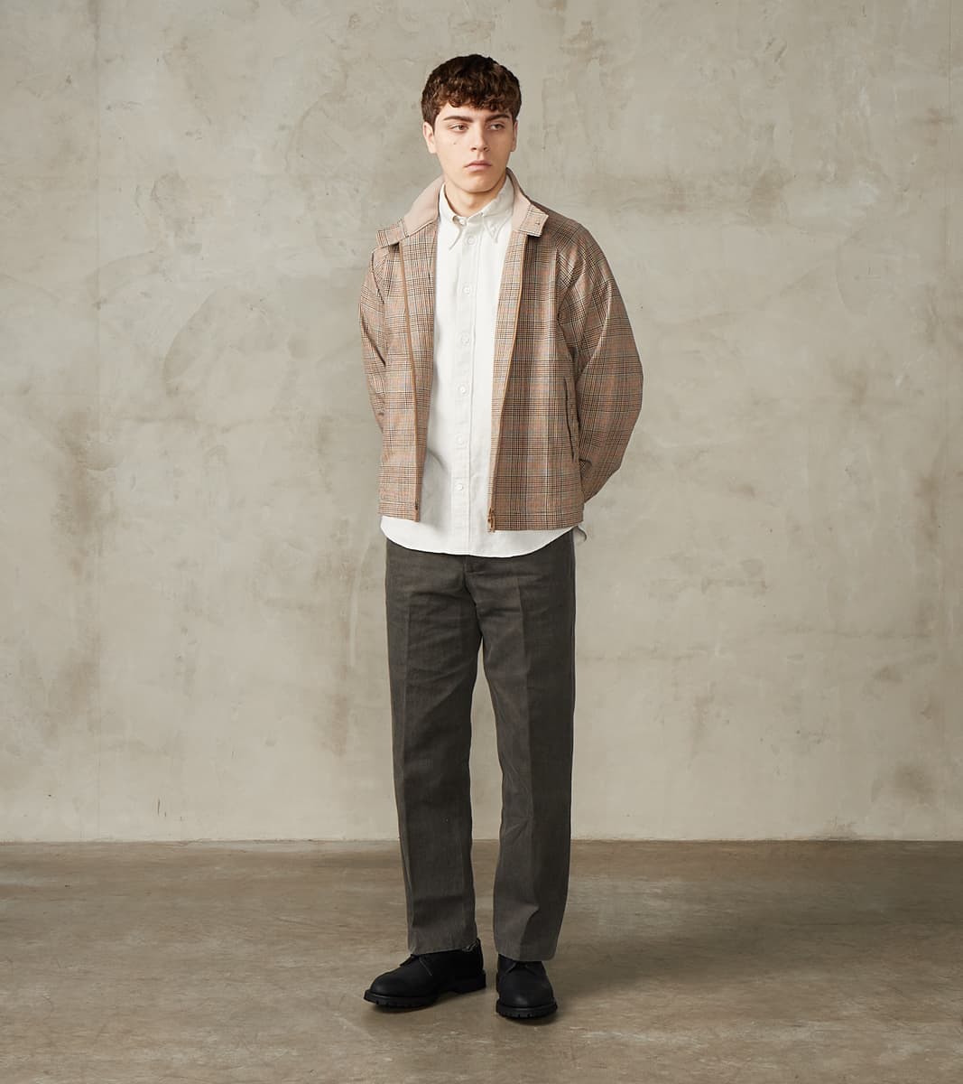 Harrington Jacket - Smoky Plaid Cotton Twill Cloth - Glenplaid