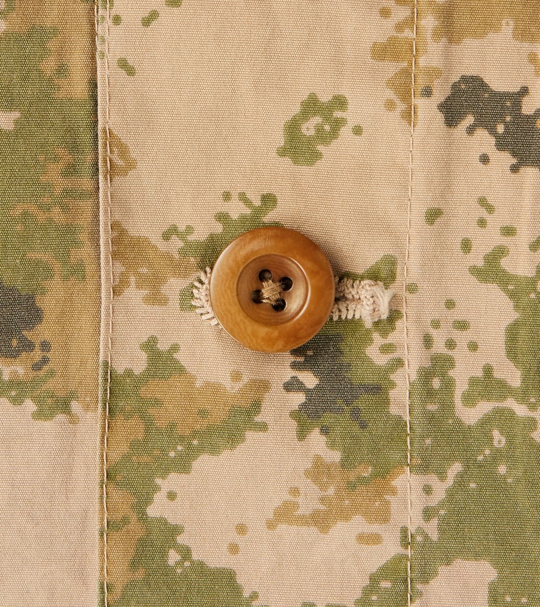 Trucker Jacket - Camo Garment Dye Cotton Cloth - Beige