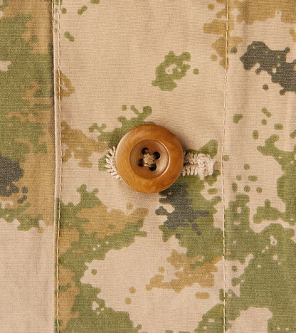 Trucker Jacket - Camo Garment Dye Cotton Cloth - Beige