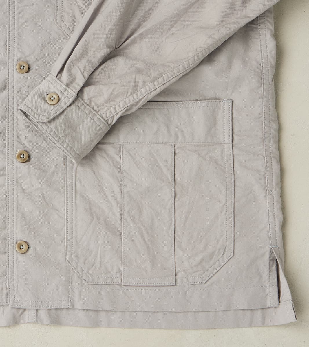 Military Shirt Jacket - Smokey Oxford Broadcloth - Gray