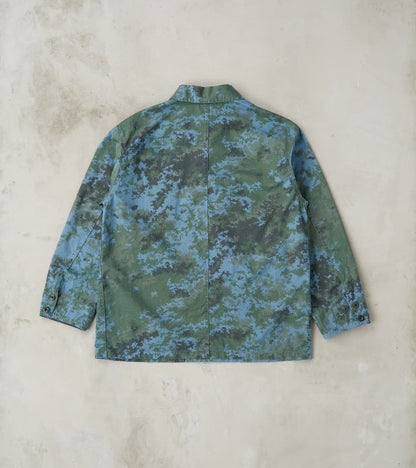 Cover All Jacket - Camo Garment Dye Cotton Cloth - Blue