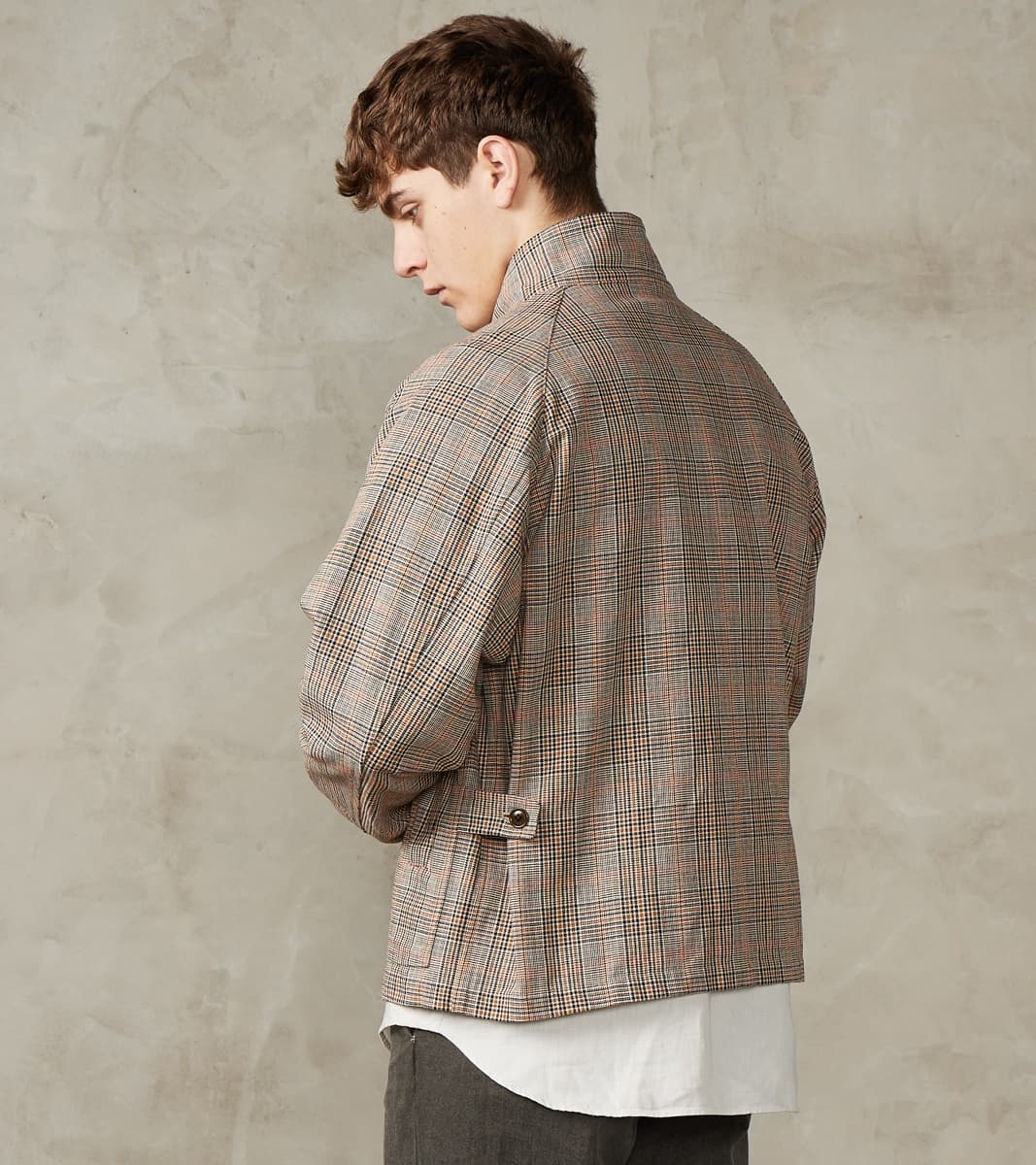 Harrington Jacket - Smoky Plaid Cotton Twill Cloth - Glenplaid