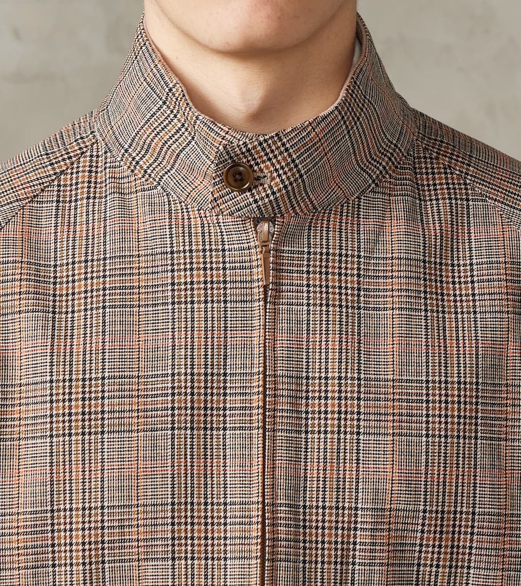 Harrington Jacket - Smoky Plaid Cotton Twill Cloth - Glenplaid