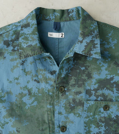 Cover All Jacket - Camo Garment Dye Cotton Cloth - Blue
