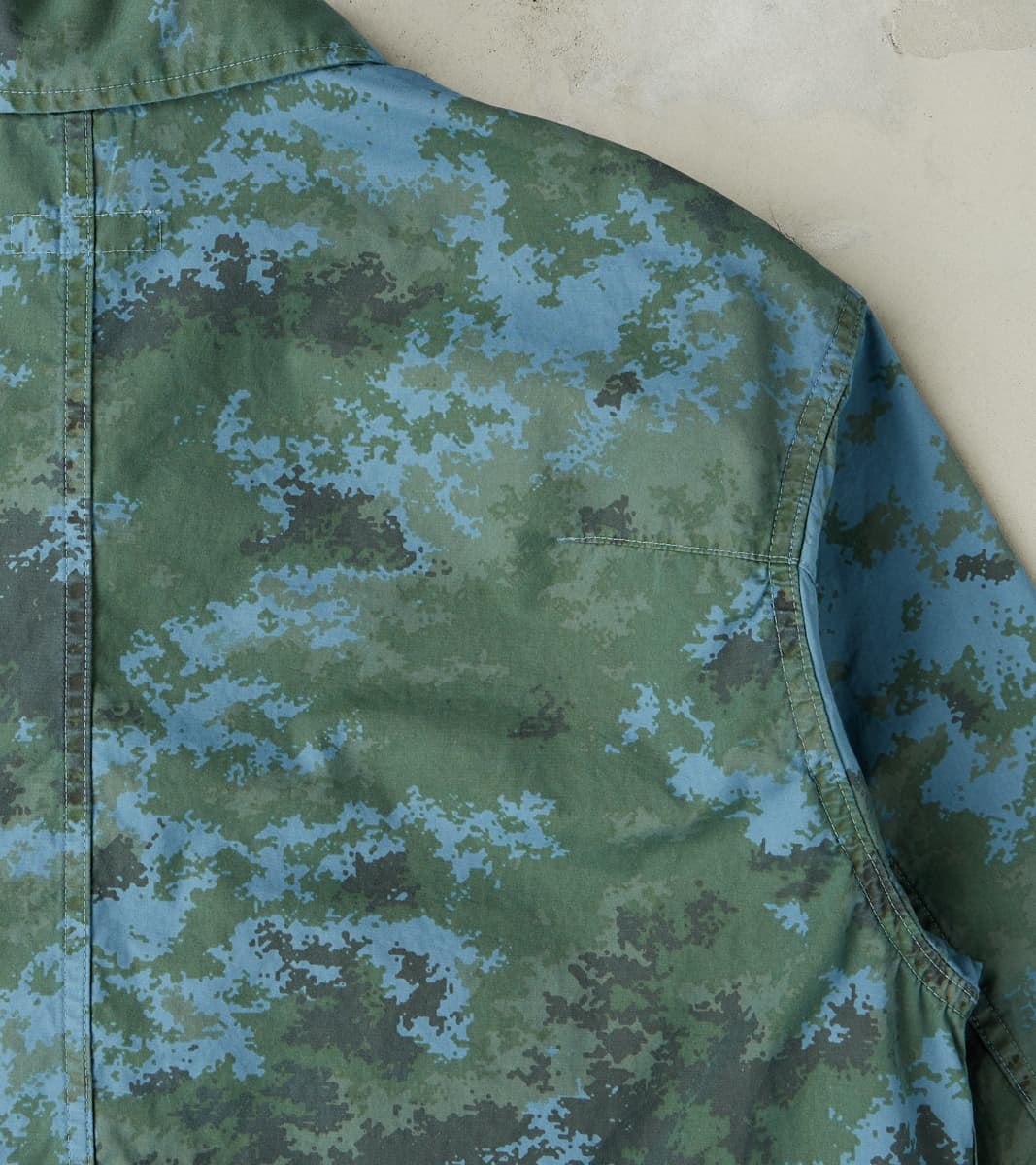 Cover All Jacket - Camo Garment Dye Cotton Cloth - Blue