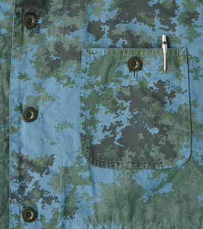 Cover All Jacket - Camo Garment Dye Cotton Cloth - Blue
