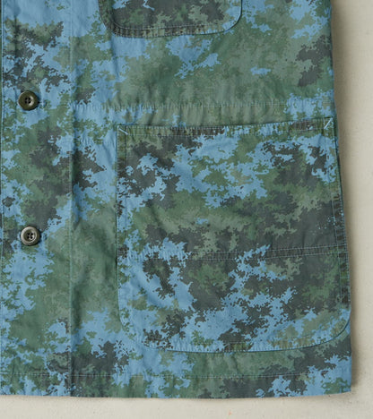 Cover All Jacket - Camo Garment Dye Cotton Cloth - Blue