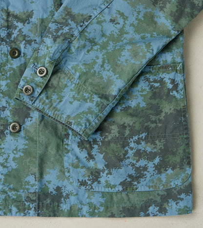 Cover All Jacket - Camo Garment Dye Cotton Cloth - Blue