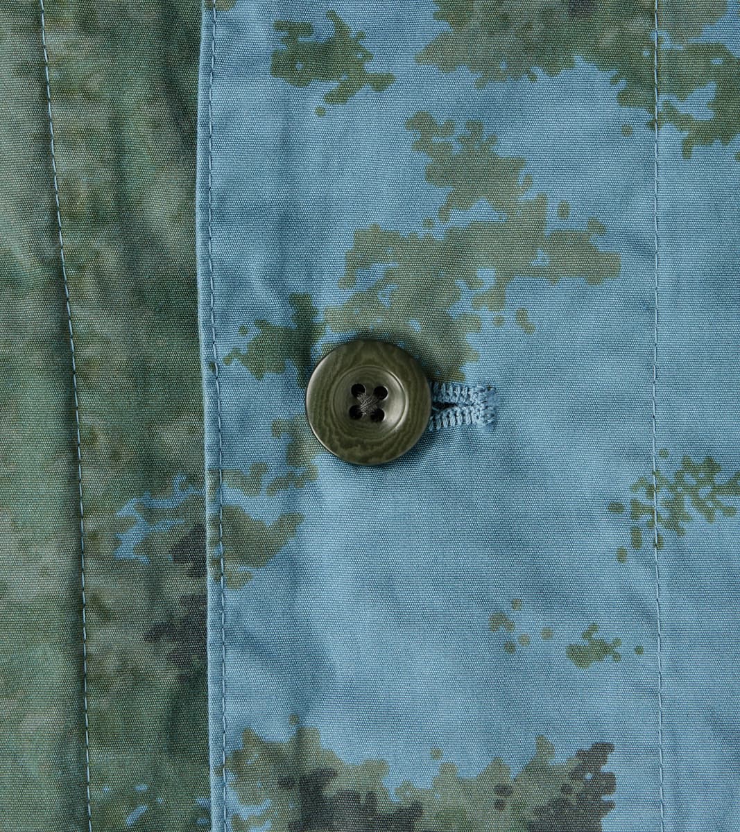 Cover All Jacket - Camo Garment Dye Cotton Cloth - Blue