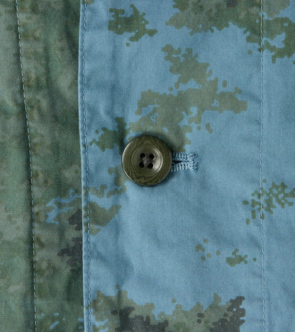 Cover All Jacket - Camo Garment Dye Cotton Cloth - Blue