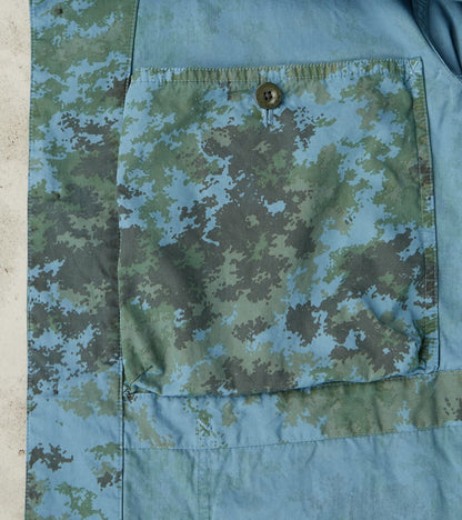 Cover All Jacket - Camo Garment Dye Cotton Cloth - Blue