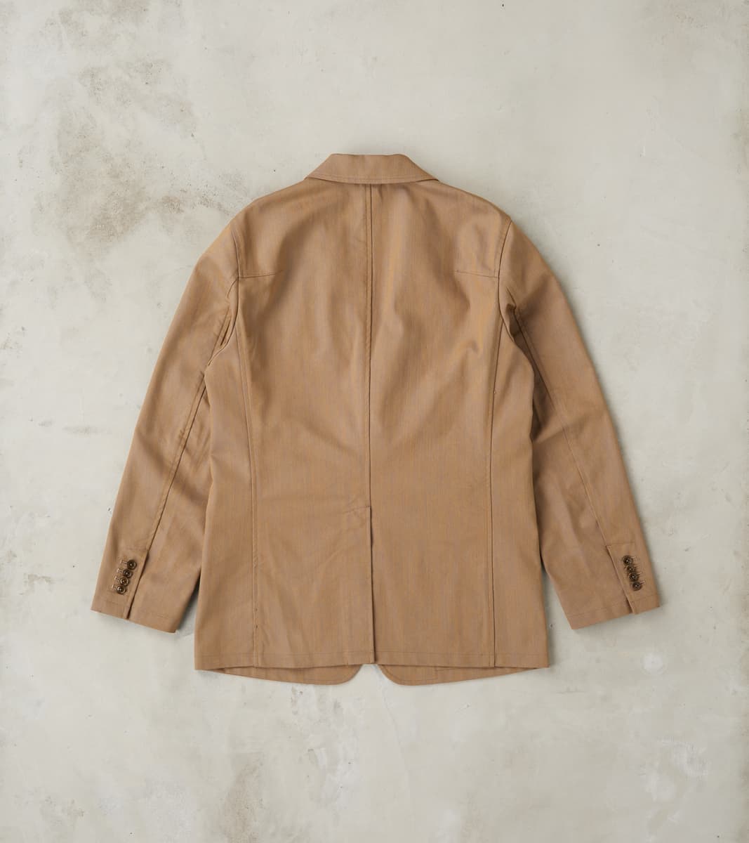 Single Breasted 2-Button Jacket - Cotton Recycled Polyester Twill - Khaki