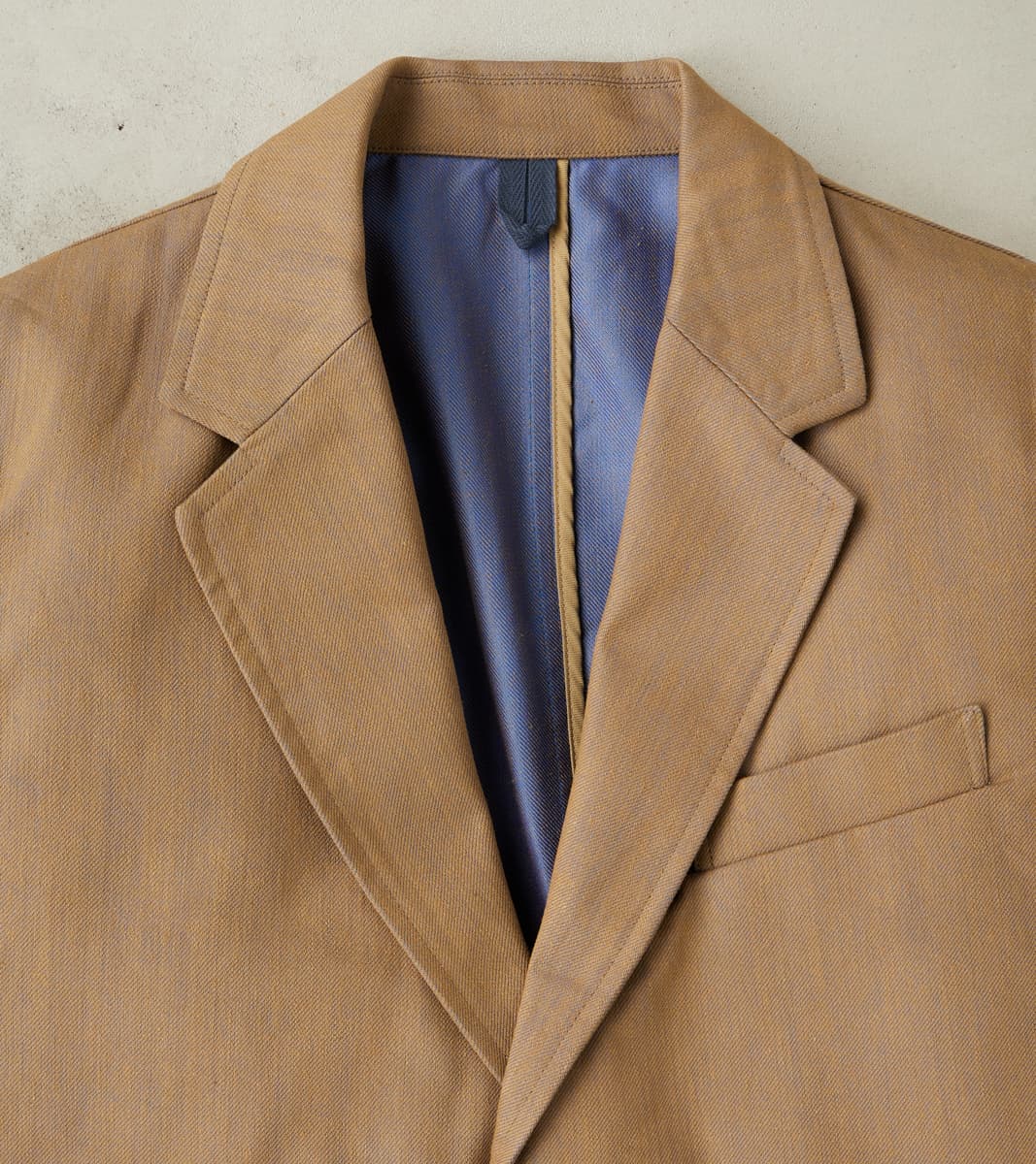 Single Breasted 2-Button Jacket - Cotton Recycled Polyester Twill - Khaki