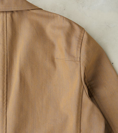 Single Breasted 2-Button Jacket - Cotton Recycled Polyester Twill - Khaki