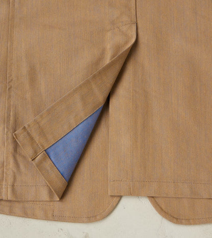 Single Breasted 2-Button Jacket - Cotton Recycled Polyester Twill - Khaki