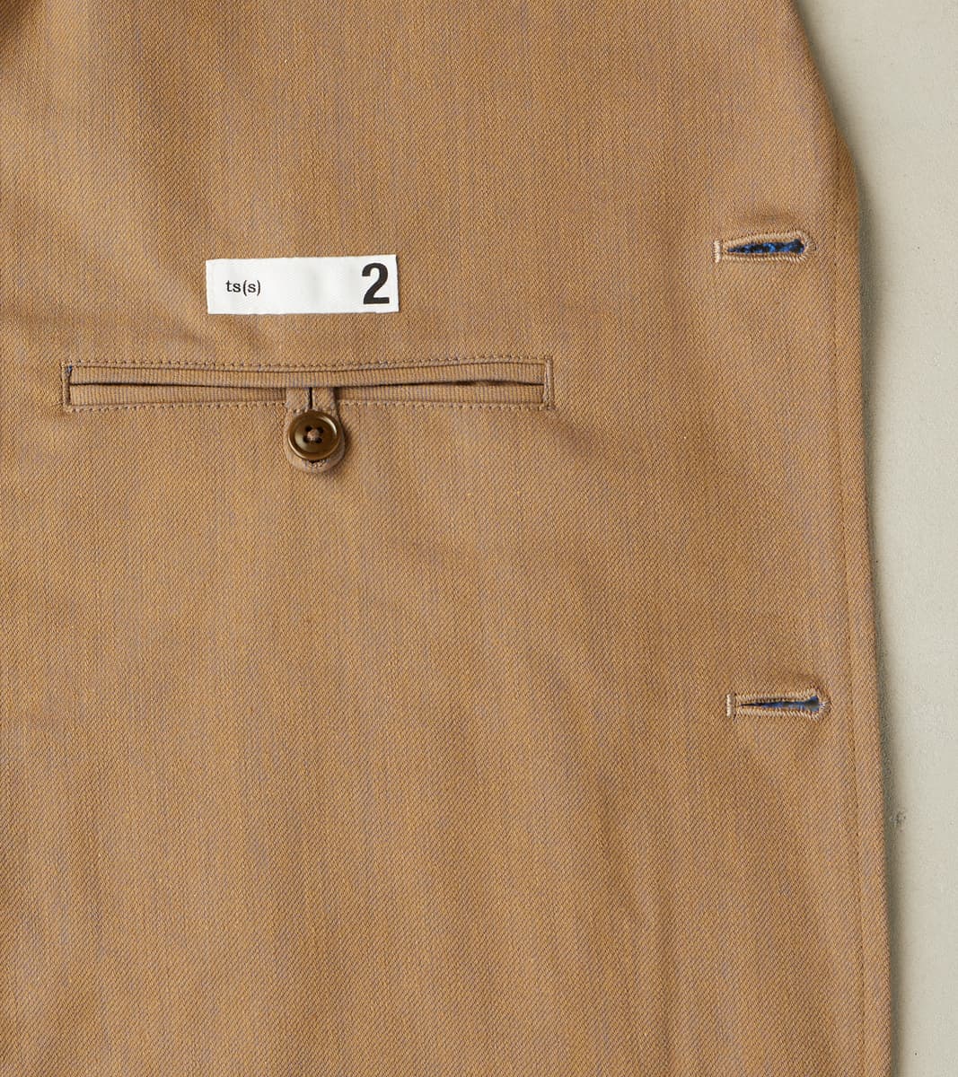 Single Breasted 2-Button Jacket - Cotton Recycled Polyester Twill - Khaki