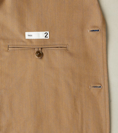Single Breasted 2-Button Jacket - Cotton Recycled Polyester Twill - Khaki