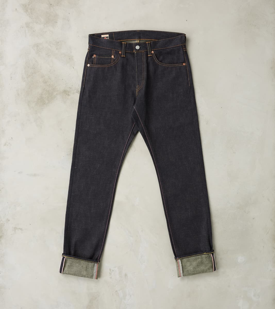 Momotaro Jeans - 0405-BE - High Tapered - 18oz Indigo x Beige