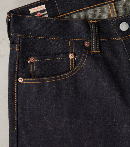 Division Road Momotaro Jeans - 0405-BE - High Tapered - 18oz Indigo x Beige