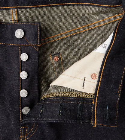 Division Road Momotaro Jeans - 0405-BE - High Tapered - 18oz Indigo x Beige